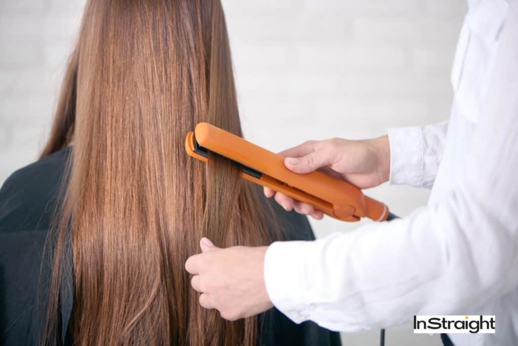 Brazilian blowout hair straightening